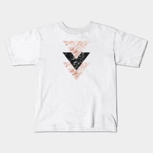 Marbles rose gold gilded triangles Kids T-Shirt